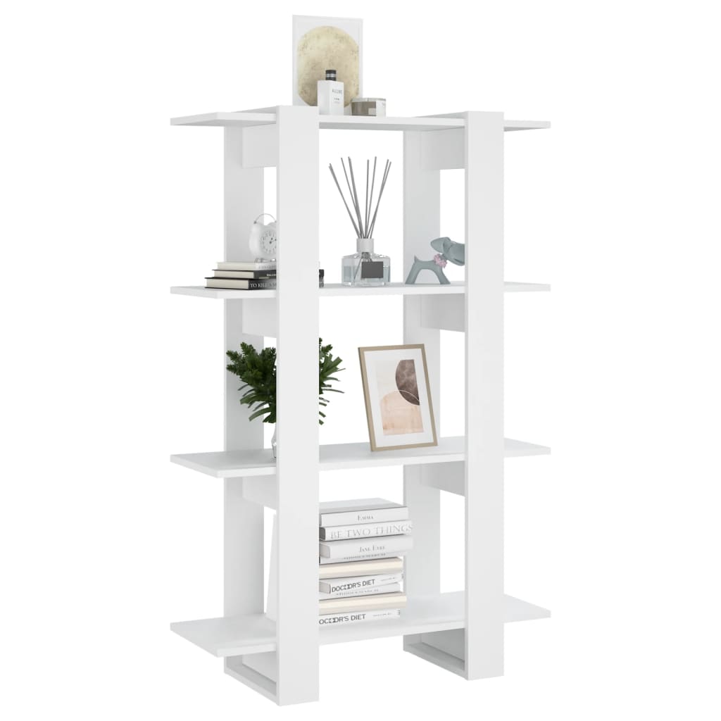 vidaXL Bücherregal/Raumteiler Weiß 80x30x123,5 cm