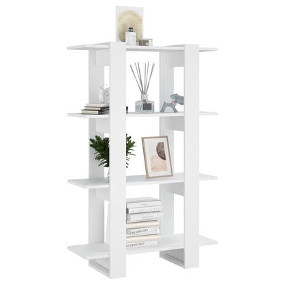 vidaXL Bücherregal/Raumteiler Weiß 80x30x123,5 cm
