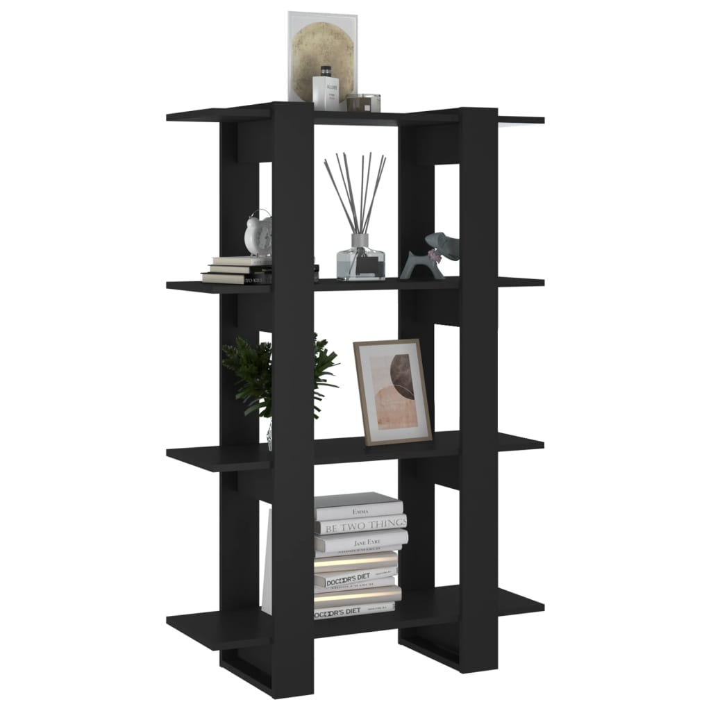 vidaXL Bücherregal/Raumteiler Schwarz 80x30x123,5 cm