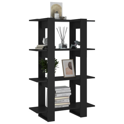 vidaXL Bücherregal/Raumteiler Schwarz 80x30x123,5 cm