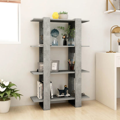 vidaXL Bücherregal/Raumteiler Betongrau 80x30x123,5 cm