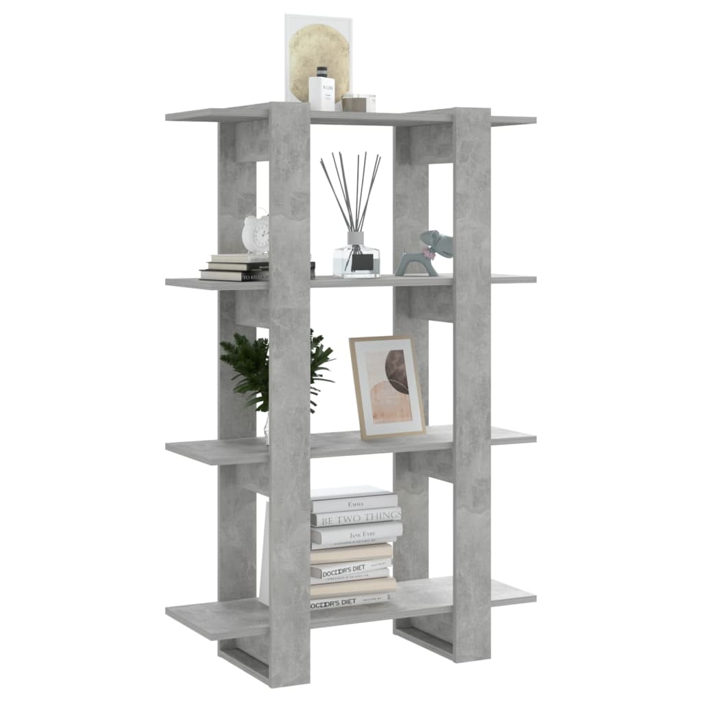 vidaXL Bücherregal/Raumteiler Betongrau 80x30x123,5 cm