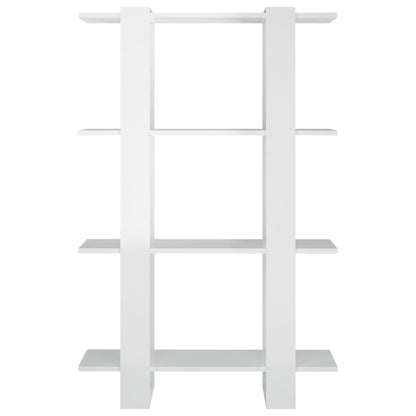 vidaXL Bücherregal/Raumteiler Hochglanz-Weiß 80x30x123,5cm