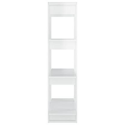 vidaXL Bücherregal/Raumteiler Hochglanz-Weiß 80x30x123,5cm