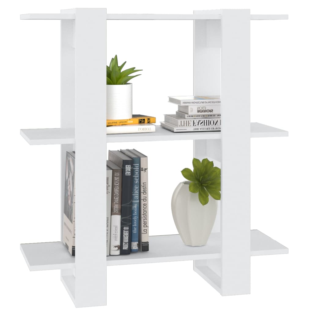 vidaXL Bücherregal/Raumteiler Weiß 80x30x87 cm