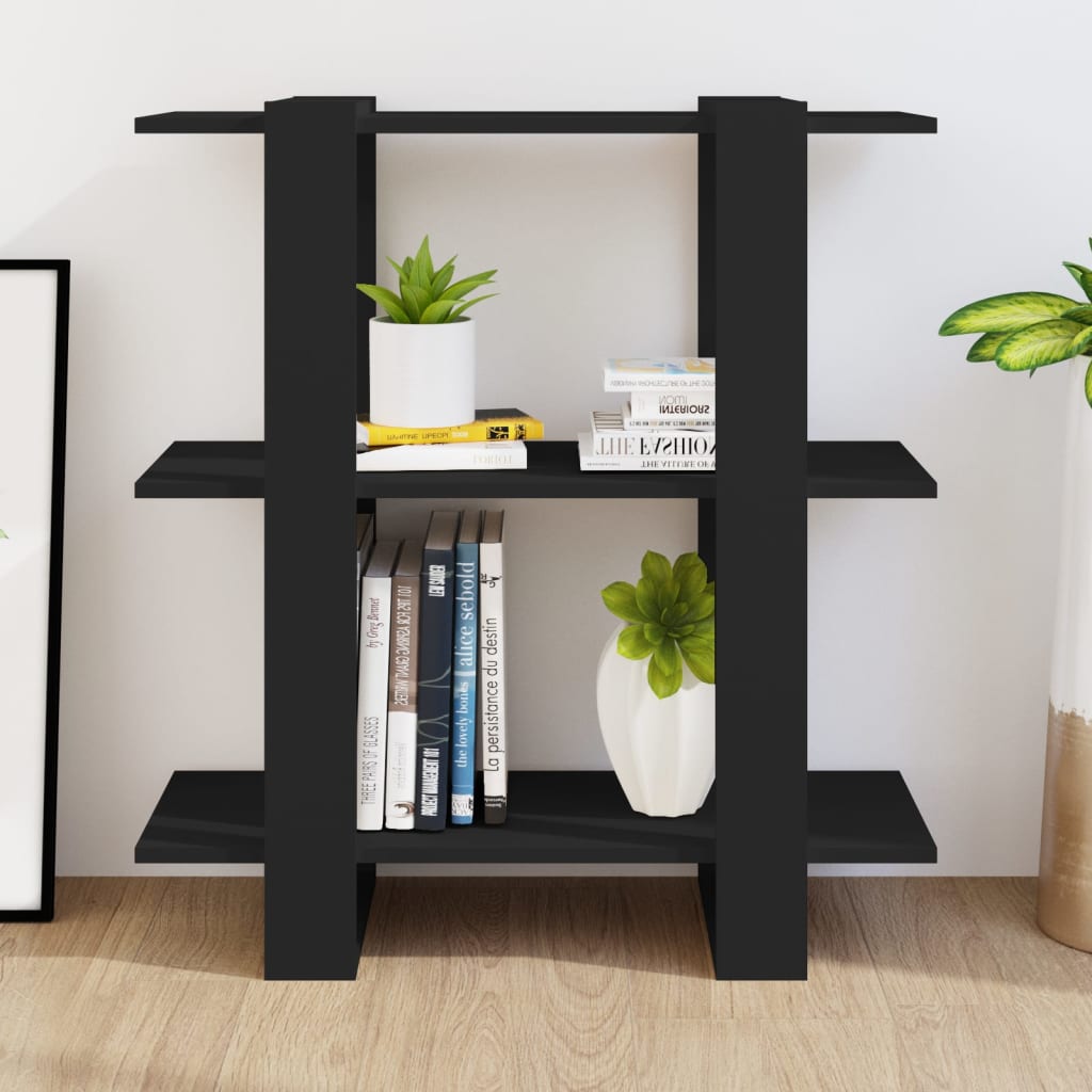 vidaXL Bücherregal/Raumteiler Schwarz 80x30x87 cm