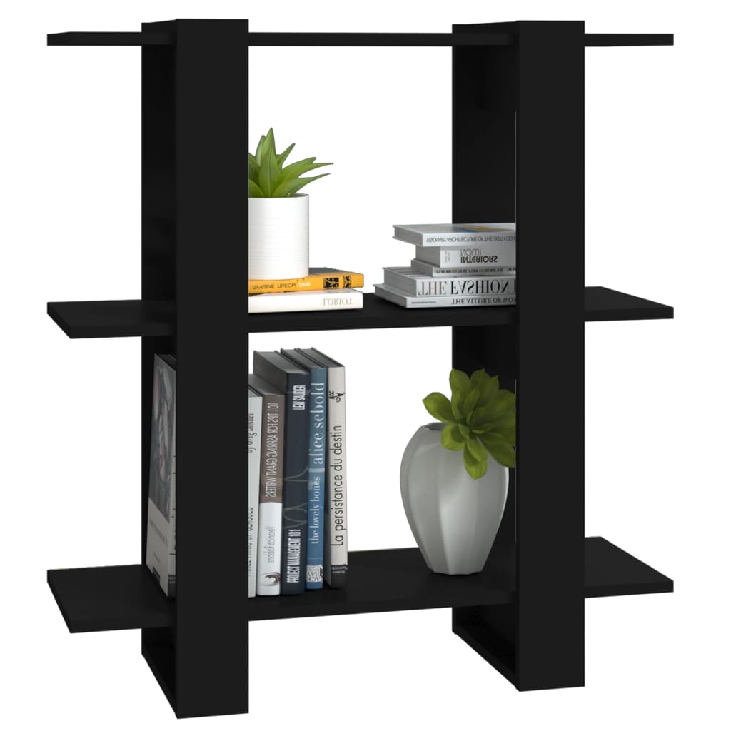 vidaXL Bücherregal/Raumteiler Schwarz 80x30x87 cm