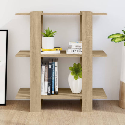 vidaXL Bücherregal/Raumteiler Sonoma-Eiche 80x30x87 cm