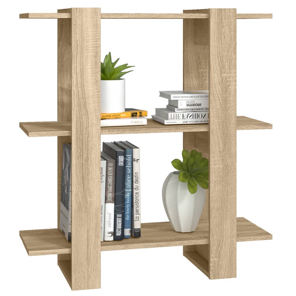 vidaXL Bücherregal/Raumteiler Sonoma-Eiche 80x30x87 cm