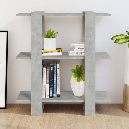 vidaXL Bücherregal/Raumteiler Betongrau 80x30x87 cm