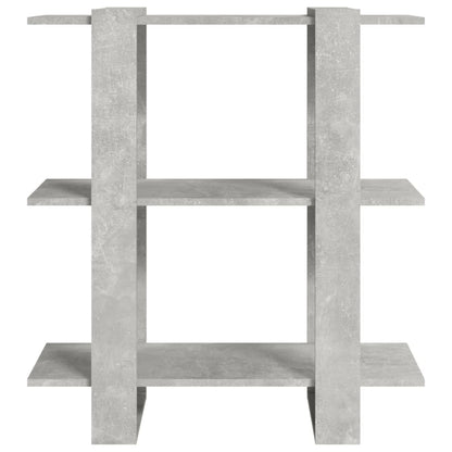 vidaXL Bücherregal/Raumteiler Betongrau 80x30x87 cm