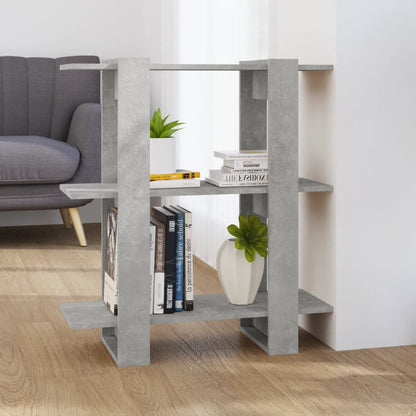 vidaXL Bücherregal/Raumteiler Betongrau 80x30x87 cm