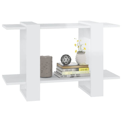vidaXL Bücherregal/Raumteiler Hochglanz-Weiß 80x30x51 cm