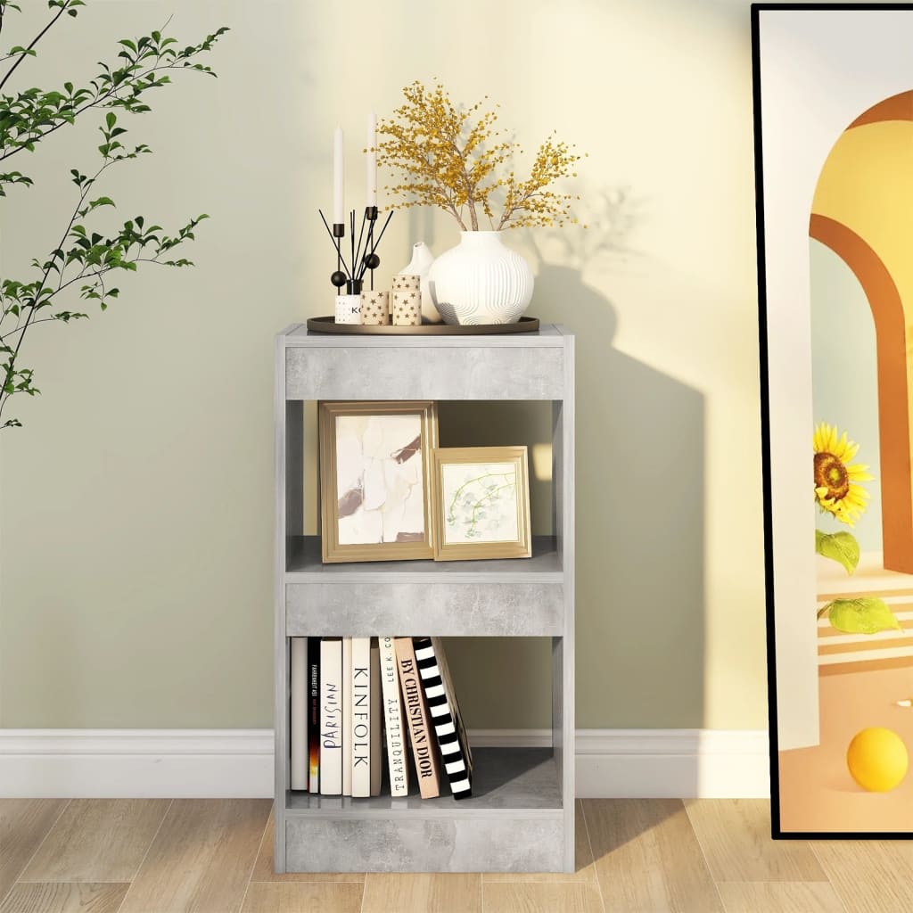 vidaXL Bücherregal/Raumteiler Betongrau 40x30x72 cm