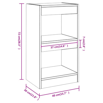 vidaXL Bücherregal/Raumteiler Betongrau 40x30x72 cm