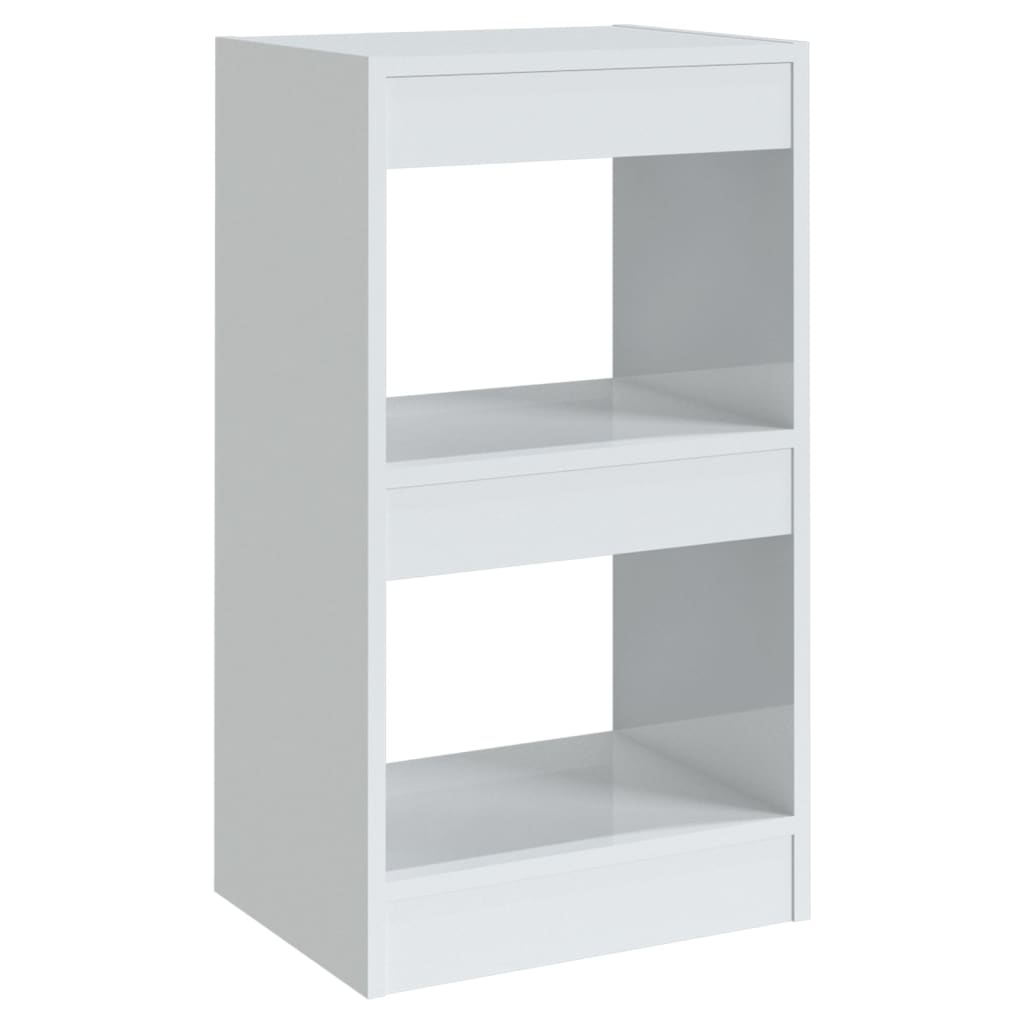 vidaXL Bücherregal/Raumteiler Hochglanz-Weiß 40x30x72 cm