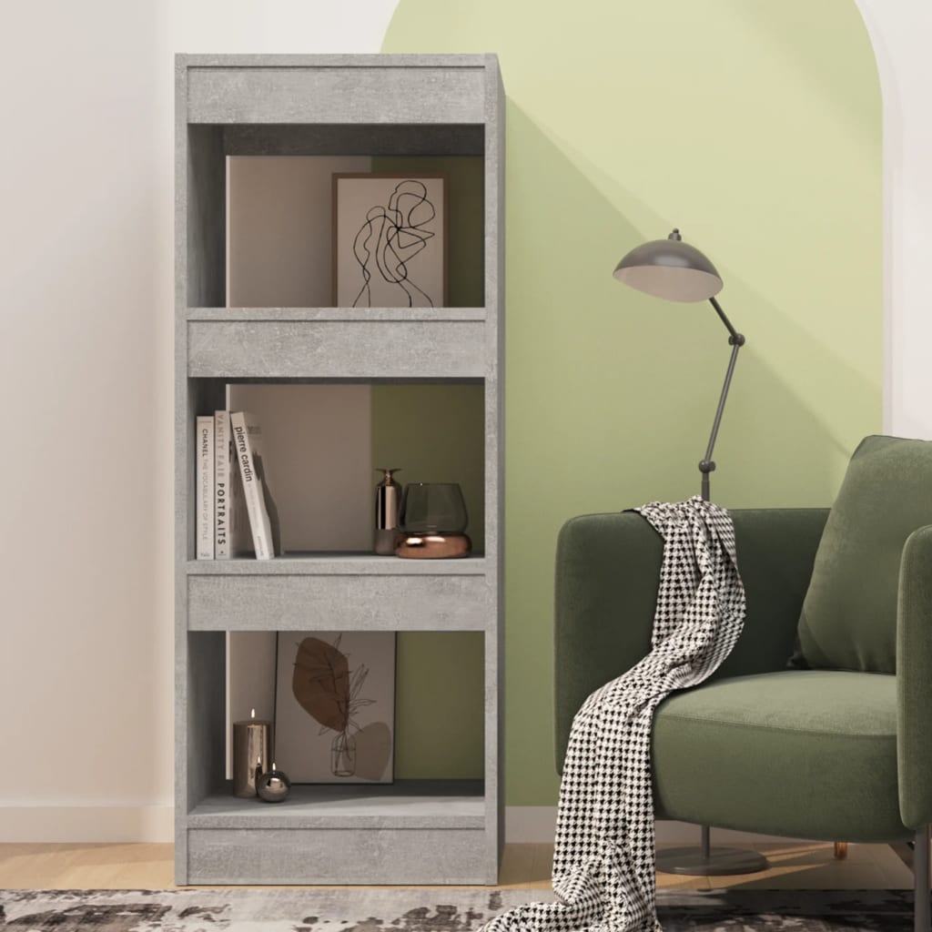 vidaXL Bibliothèque/Meuble de séparation gris béton 40x30x103 cm Bois d'ingénierie