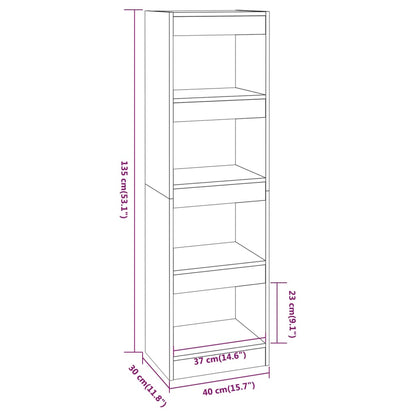 vidaXL Bücherregal/Raumteiler Schwarz 40x30x135 cm