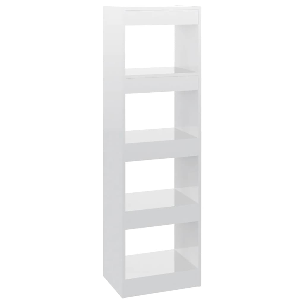 vidaXL Bücherregal/Raumteiler Hochglanz-Weiß 40x30x135 cm