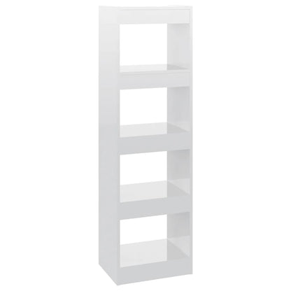 vidaXL Bücherregal/Raumteiler Hochglanz-Weiß 40x30x135 cm