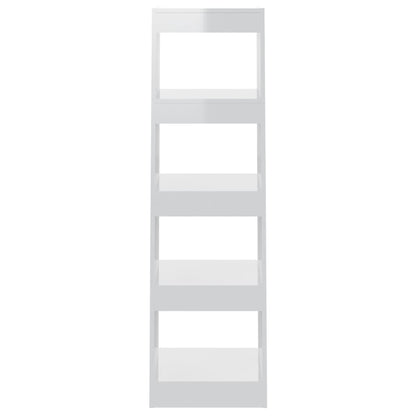 vidaXL Bücherregal/Raumteiler Hochglanz-Weiß 40x30x135 cm
