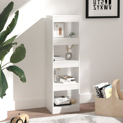 vidaXL Bücherregal/Raumteiler Hochglanz-Weiß 40x30x135 cm