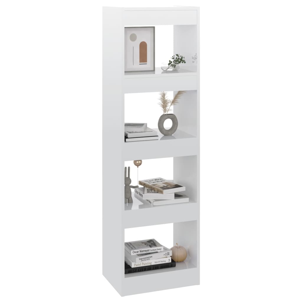 vidaXL Bücherregal/Raumteiler Hochglanz-Weiß 40x30x135 cm
