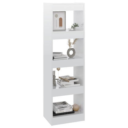 vidaXL Bücherregal/Raumteiler Hochglanz-Weiß 40x30x135 cm