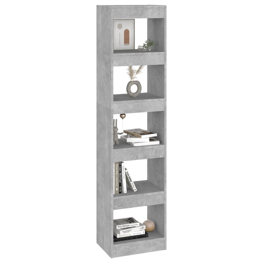 vidaXL Bücherregal/Raumteiler Betongrau 40x30x166 cm