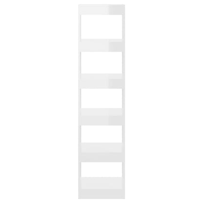 vidaXL Bücherregal/Raumteiler Hochglanz-Weiß 40x30x166 cm