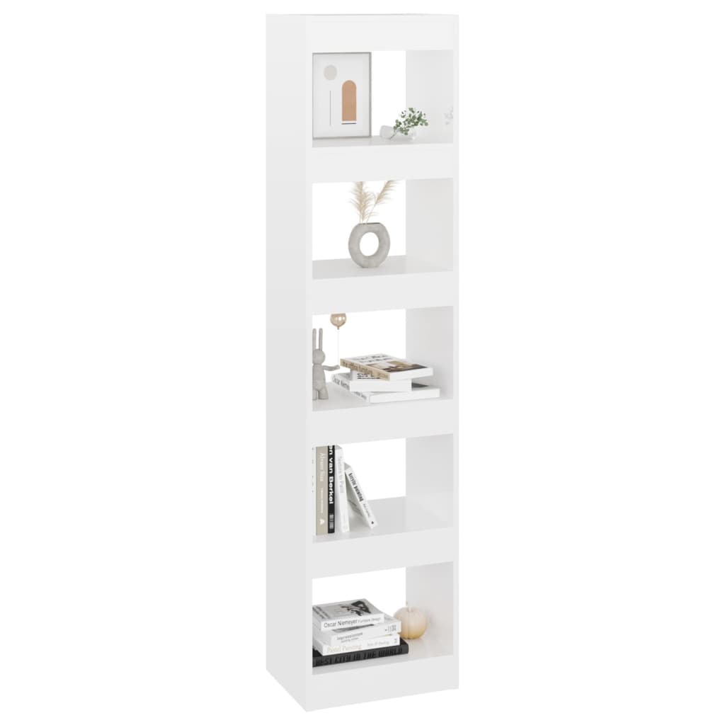 vidaXL Bücherregal/Raumteiler Hochglanz-Weiß 40x30x166 cm