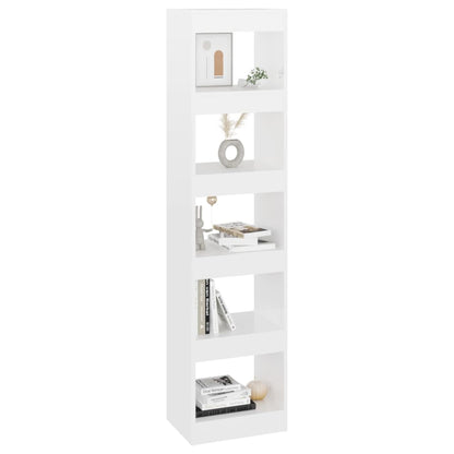 vidaXL Bücherregal/Raumteiler Hochglanz-Weiß 40x30x166 cm