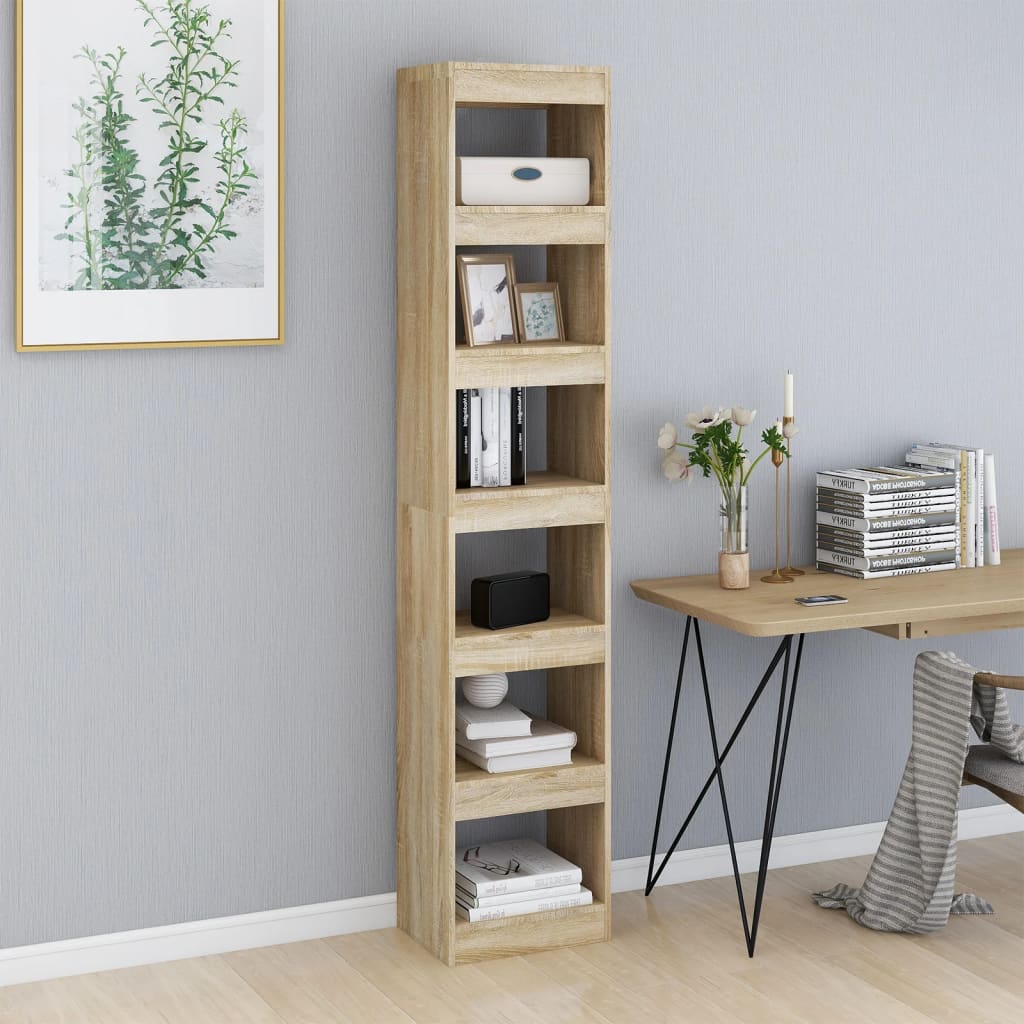 vidaXL Bücherregal/Raumteiler Sonoma-Eiche 40x30x198 cm