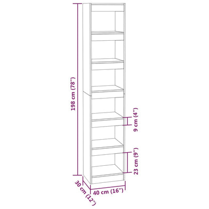vidaXL Bücherregal/Raumteiler Sonoma-Eiche 40x30x198 cm