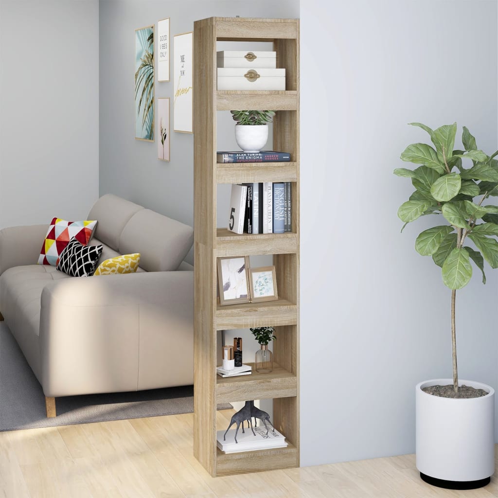 vidaXL Bücherregal/Raumteiler Sonoma-Eiche 40x30x198 cm