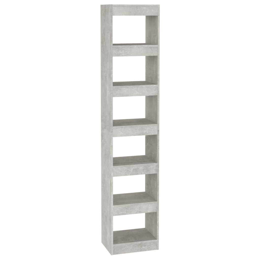 vidaXL Bücherregal/Raumteiler Betongrau 40x30x198 cm