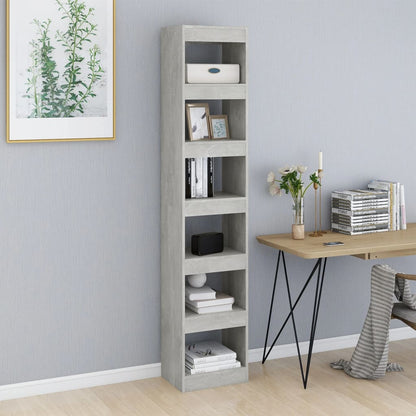 vidaXL Bücherregal/Raumteiler Betongrau 40x30x198 cm