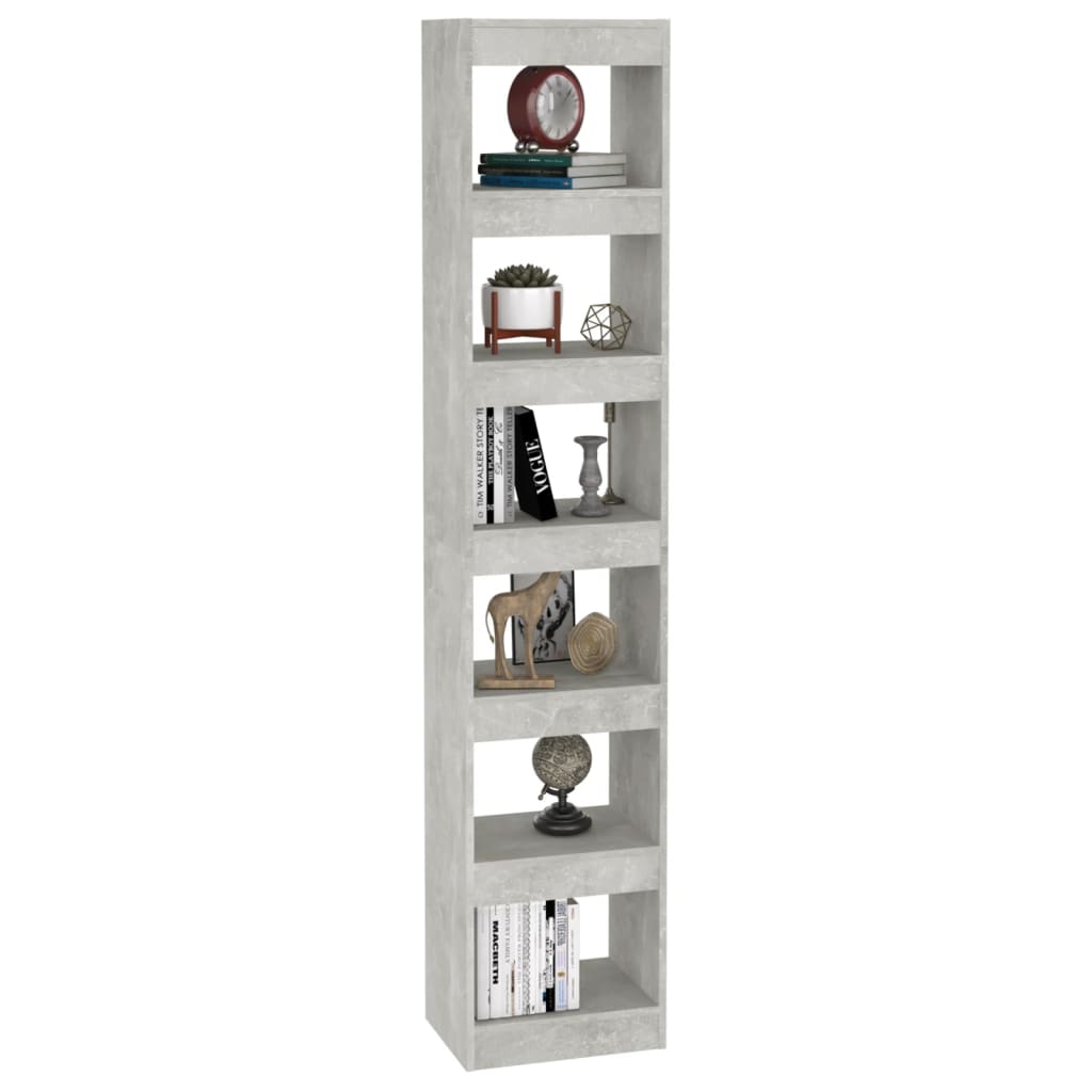 vidaXL Bücherregal/Raumteiler Betongrau 40x30x198 cm