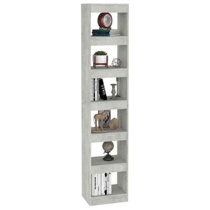 vidaXL Bücherregal/Raumteiler Betongrau 40x30x198 cm