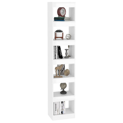 vidaXL Bücherregal/Raumteiler Hochglanz-Weiß 40x30x198 cm