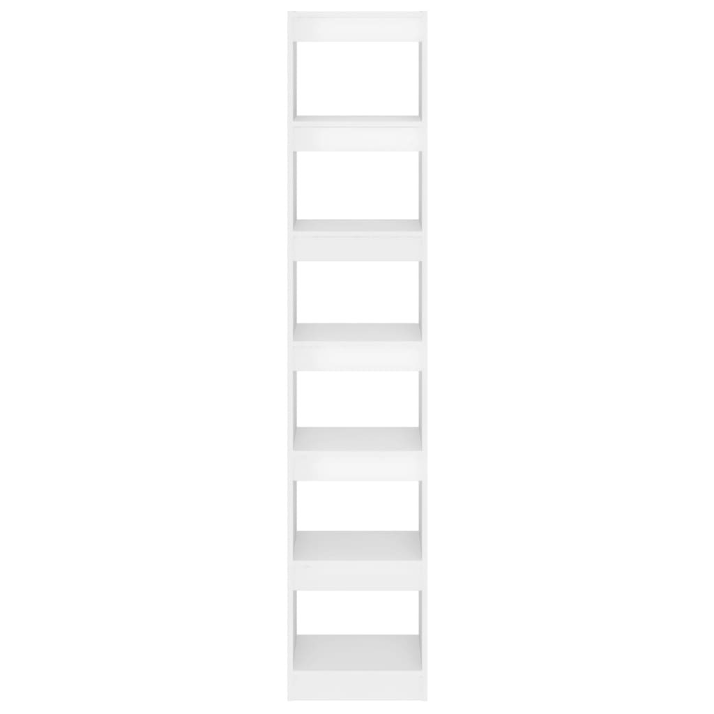 vidaXL Bücherregal/Raumteiler Hochglanz-Weiß 40x30x198 cm