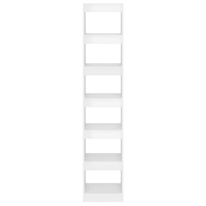 vidaXL Bücherregal/Raumteiler Hochglanz-Weiß 40x30x198 cm