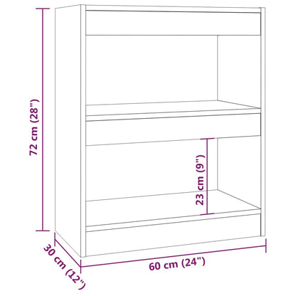 vidaXL Bücherregal/Raumteiler Sonoma-Eiche 60x30x72 cm