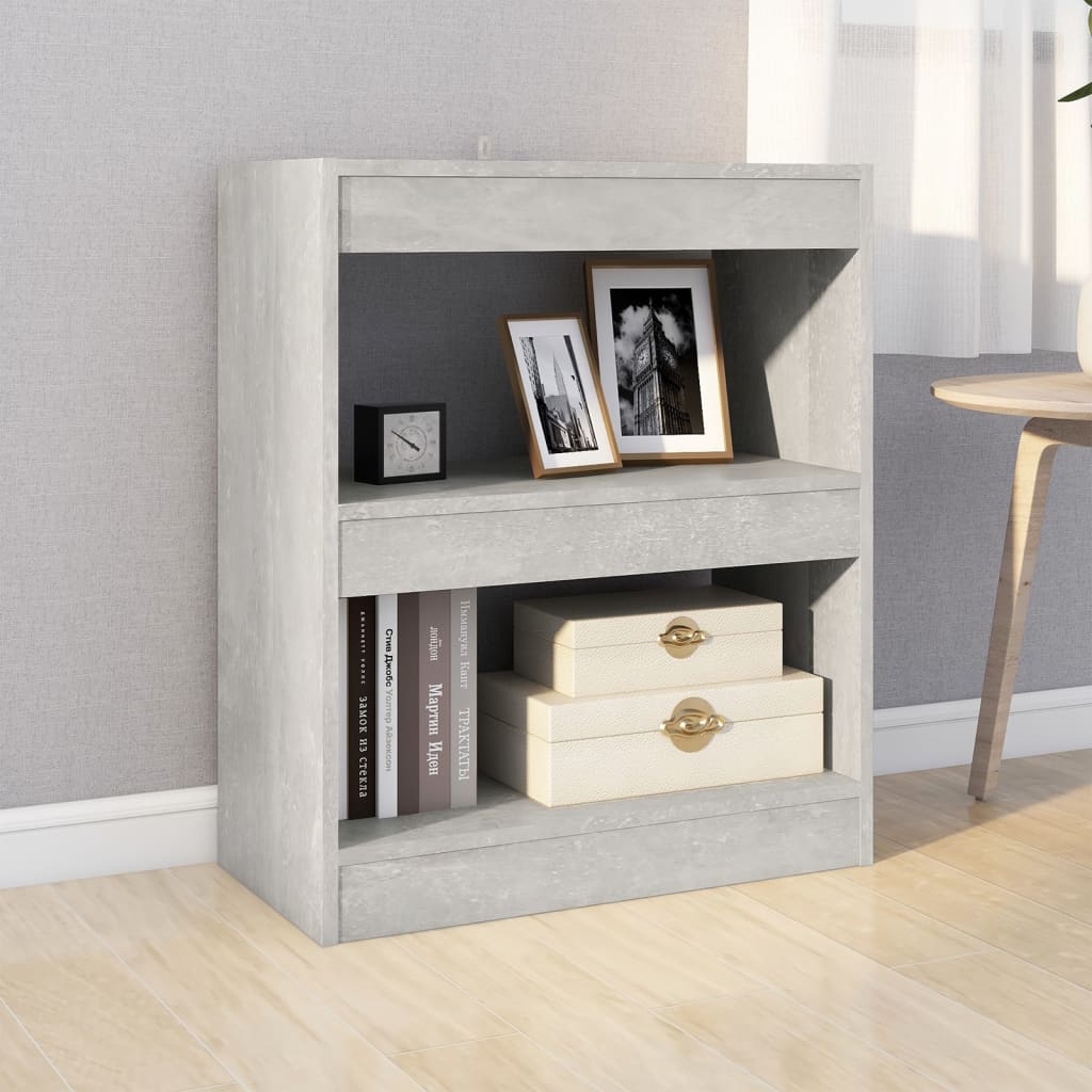 vidaXL Bücherregal/Raumteiler Betongrau 60x30x72 cm
