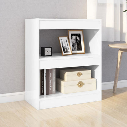 vidaXL Bücherregal/Raumteiler Hochglanz-Weiß 60x30x72 cm