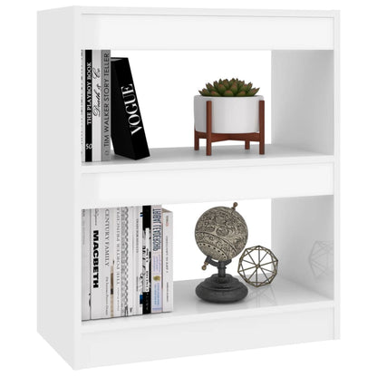 vidaXL Bücherregal/Raumteiler Hochglanz-Weiß 60x30x72 cm