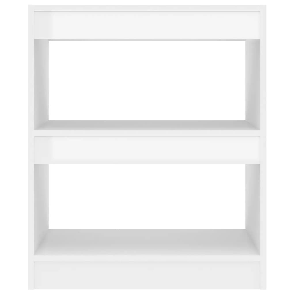 vidaXL Bücherregal/Raumteiler Hochglanz-Weiß 60x30x72 cm