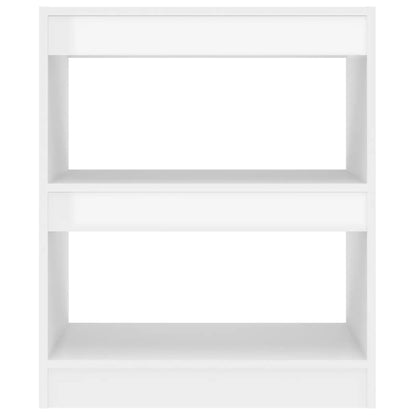 vidaXL Bücherregal/Raumteiler Hochglanz-Weiß 60x30x72 cm