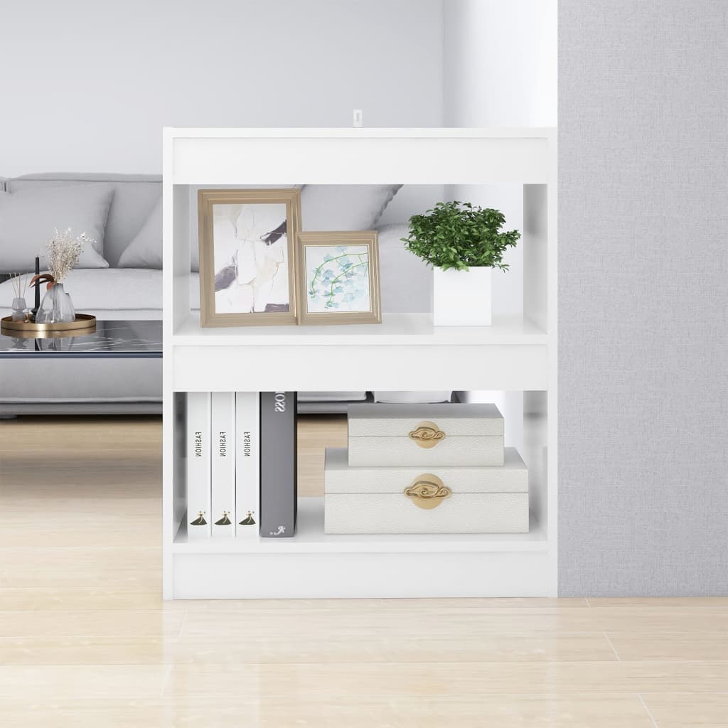 vidaXL Bücherregal/Raumteiler Hochglanz-Weiß 60x30x72 cm