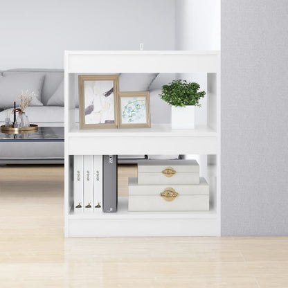 vidaXL Bücherregal/Raumteiler Hochglanz-Weiß 60x30x72 cm